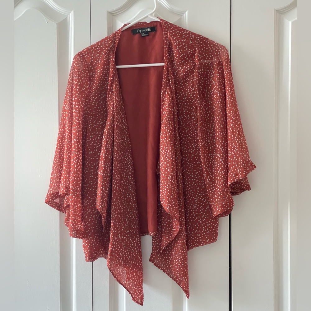 Forever 21 size small orange polka dot cover up